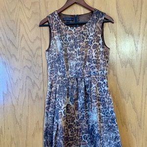 Animal print sleeveless midi dress